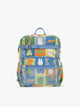 Front view of CALPAK Kids Medium Backpack with Miffy and blue colorful animal pattern on a white background; CKBM2501-MIFFY-BLUE-ZOO-TRIP