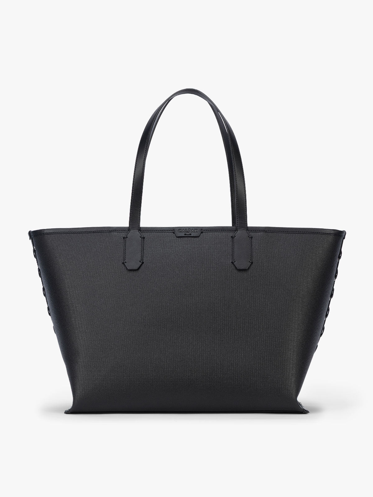 CALPAK Colette 15" Canvas Laptop Tote in black canvas material ; CLCT2601-BLACK
