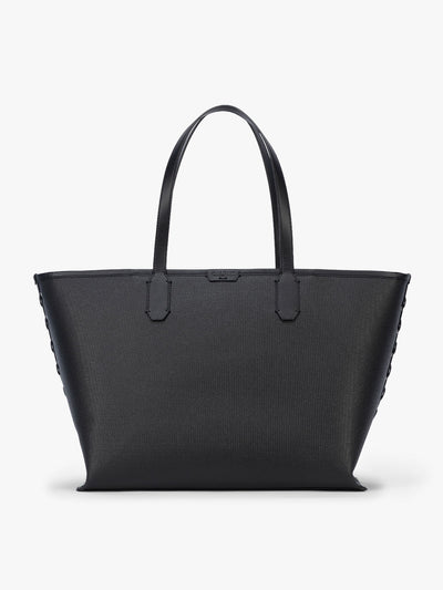 CALPAK Colette 15" Canvas Laptop Tote in black canvas material ; CLCT2601-BLACK