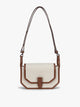 CALPAK Colette Canvas Crossbody Wallet Bag in Natural Brown with beige canvas material and brown finishing; CLWC2601-NATURAL-BROWN