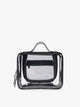 CALPAK Medium Clear Cosmetic Case in Glazed Black on a white background; CMM2201-GLAZED-BLACK