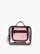 CALPAK Medium Clear Cosmetic Case in maroon Glazed Dark Cherry on a white background; CMM2201-GLAZED-DARK-CHERRY