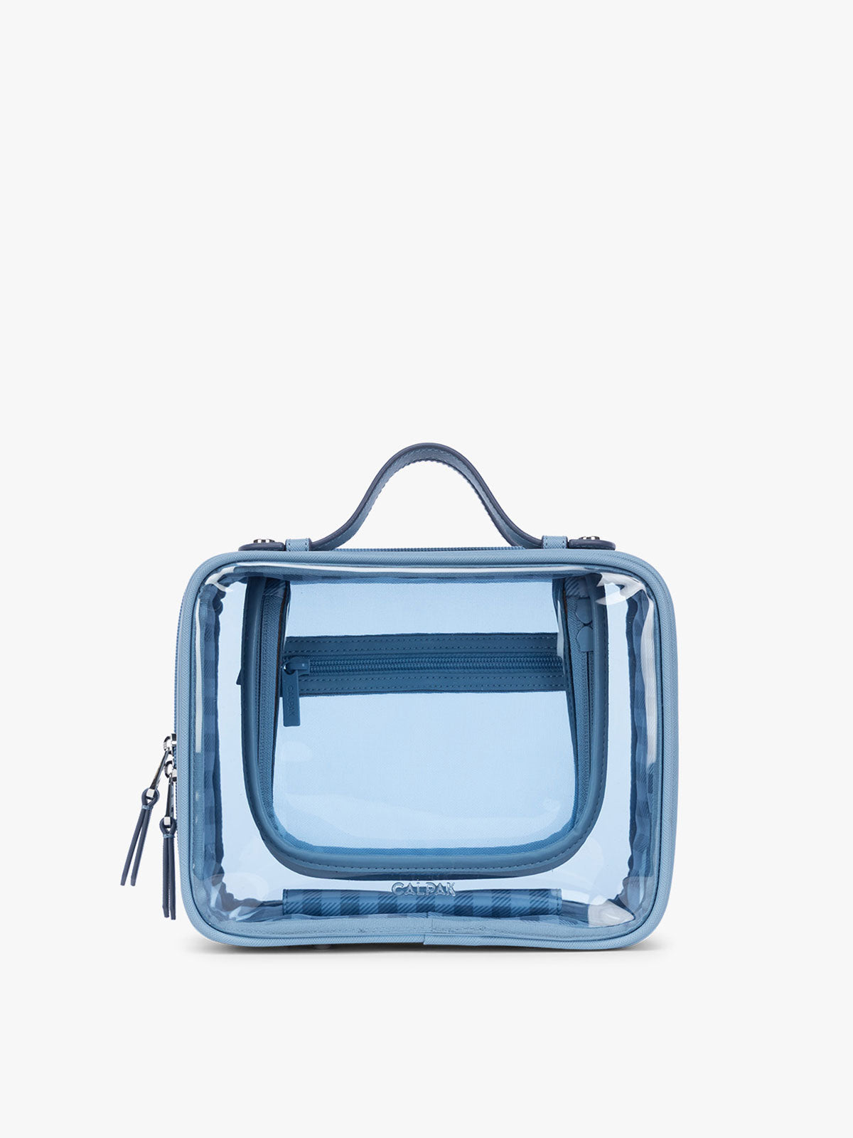 CALPAK Clear Cosmetic Case in light blue French Blue; CMM2201-FRENCH-BLUE