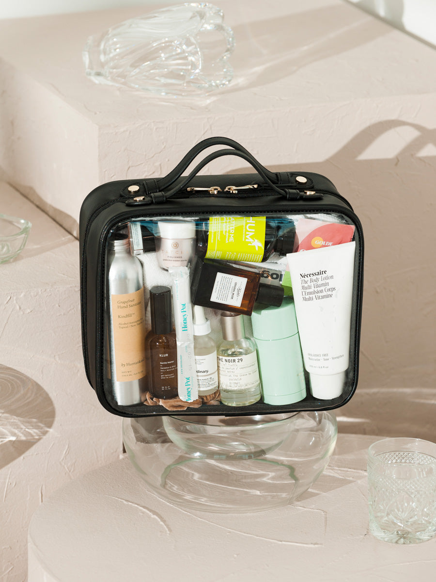 CALPAK transparent cosmetic travel bag; CCC2001-BLACK