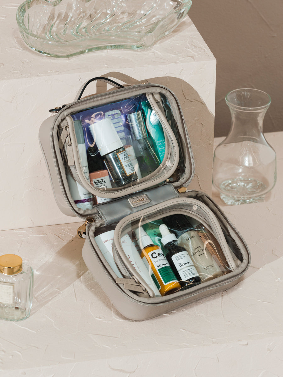 CALPAK cosmetic case for travel; CCM2001-STONE