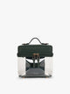 CALPAK Clear Train Case in dark green Emerald; CTC2401-EMERALD