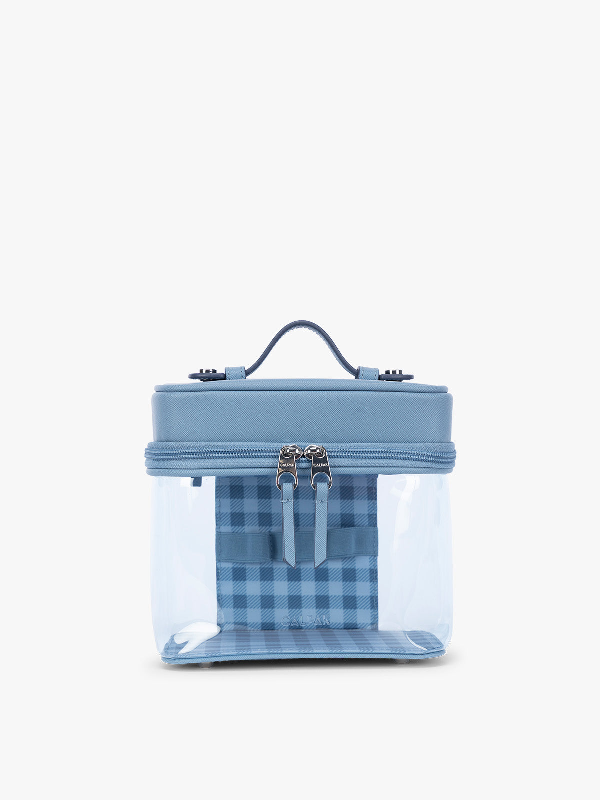 CALPAK Clear Cosmetic Case in light blue French Blue; CTC2401-FRENCH-BLUE