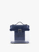 CALPAK Clear Cosmetic Case in dark blue Metallic Blue; CTC2401-METALLIC-INDIGO