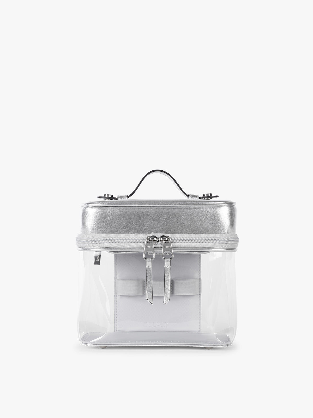 CALPAK Clear Train Case in Silver; CTC2401-SILVER