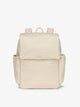 CALPAK diaper backpack with laptop sleeve featuring two insulated bottle pockets, transport handle, adjustable straps, and magnetic closure in oatmeal; BPB2401-OATMEAL, BBPB2401-OATMEAL