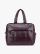 Dark Cherry deep burgundy CALPAK Luka Large Duffel in vegan leather with dual top handles, shown against a plain white background; DLL2201-DARK-CHERRY-PU