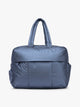 CALPAK Luka Large Duffel in dark blue metallic material in Metallic Indigo; DLL2201-METALLIC-INDIGO