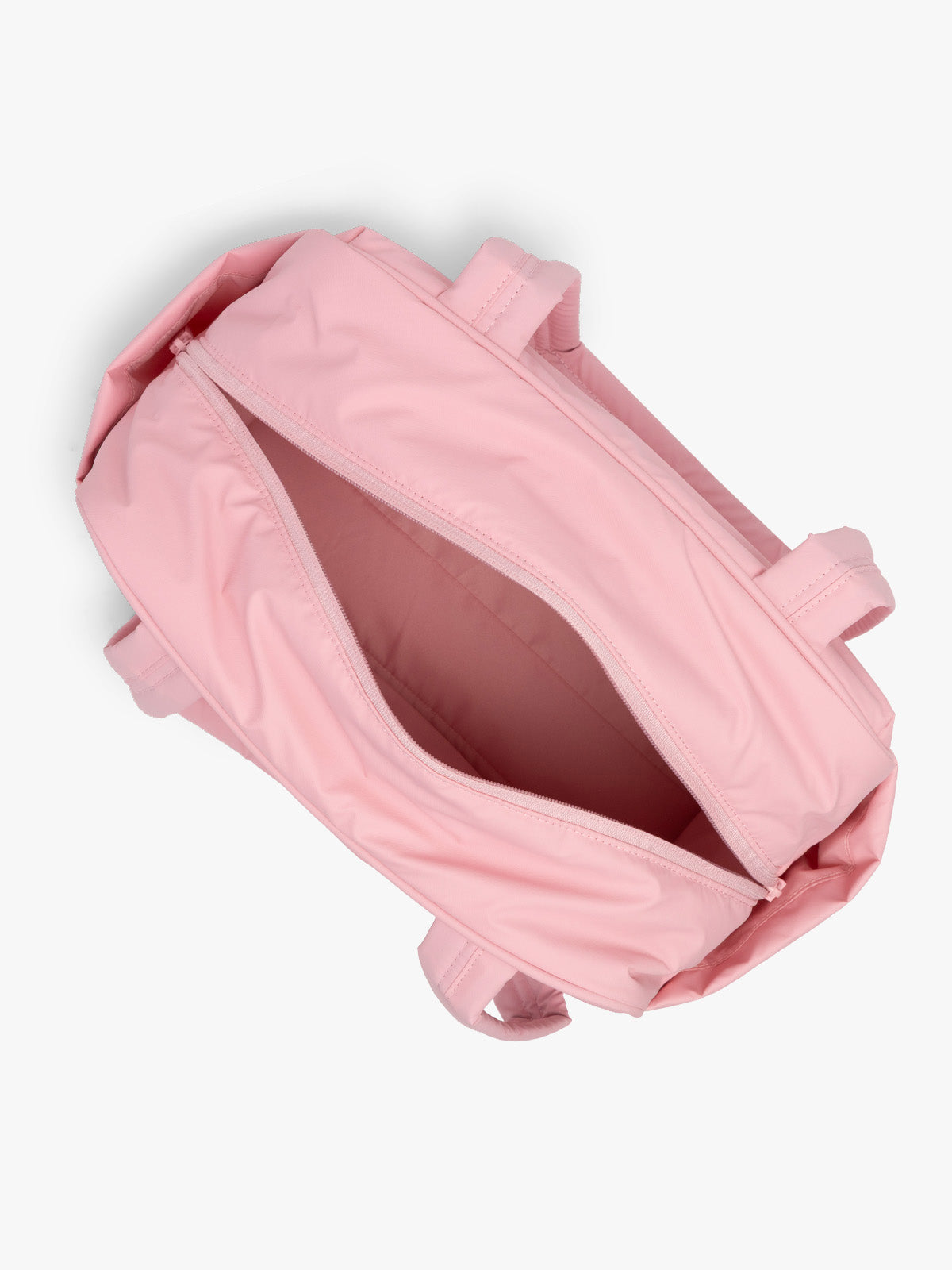 CALPAK Luka Mini Duffel in pink Blossom opened; DLM2501-BLOSSOM