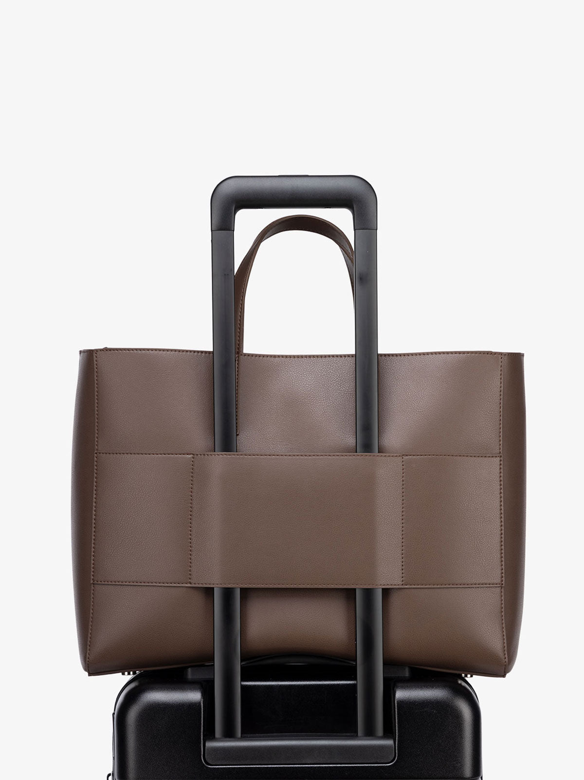tote bag for laptop with luggage trolley sleeve; ATO2102-ESPRESSO