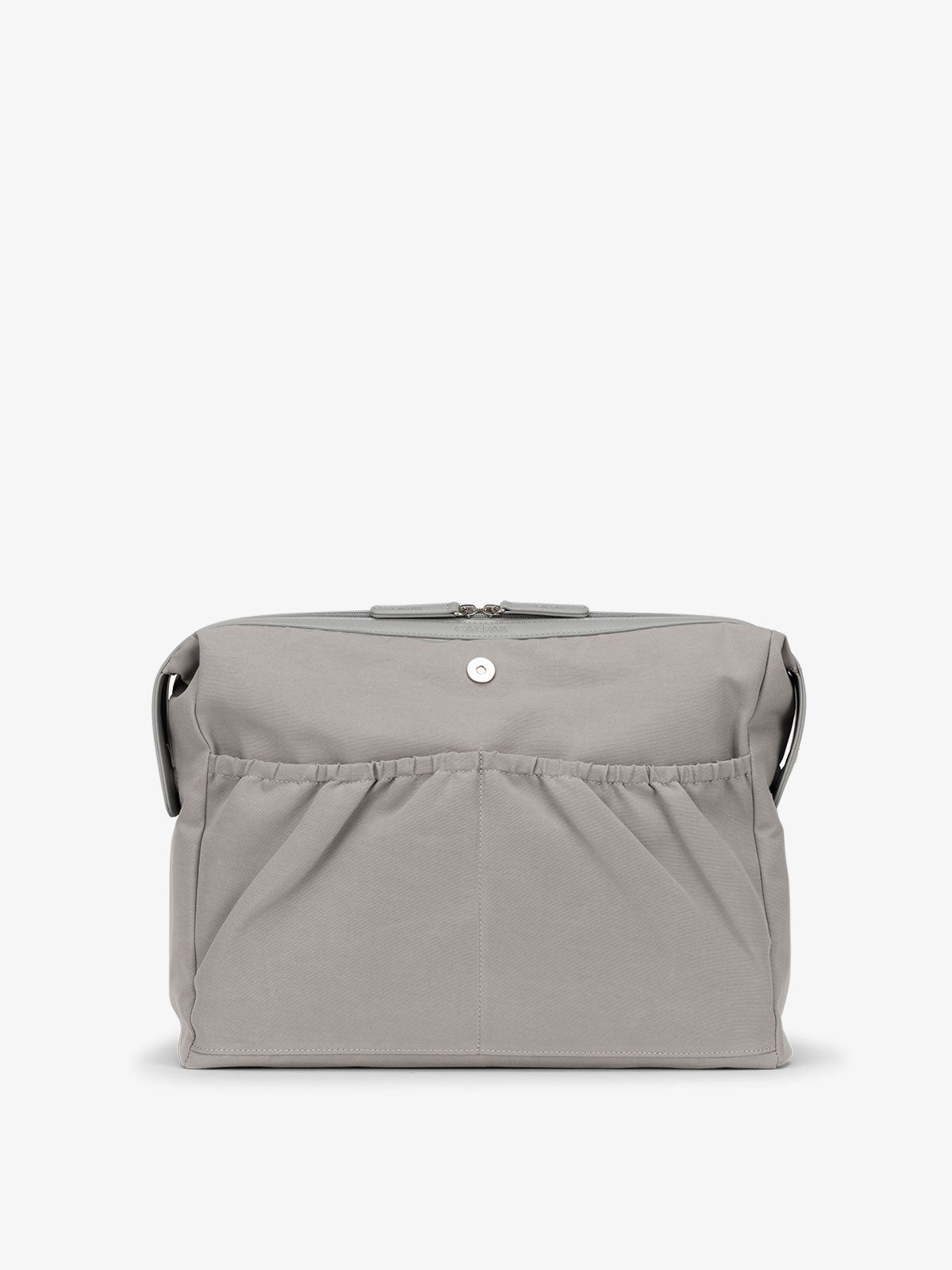 tote bag laptop sleeve with pockets in smoke gray; ATO2101-SMOKE