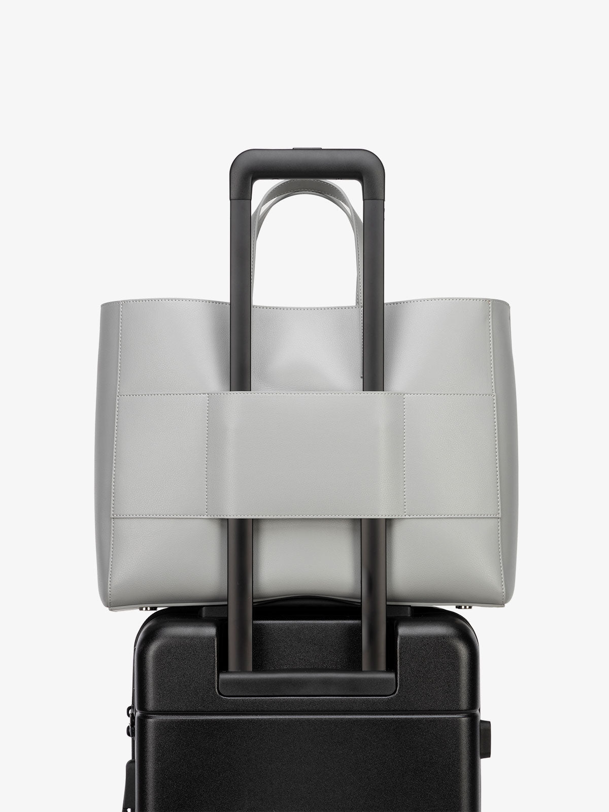 laptop tote for 17 inch laptop with trolly sleeve in gray; ATO2101-SMOKE