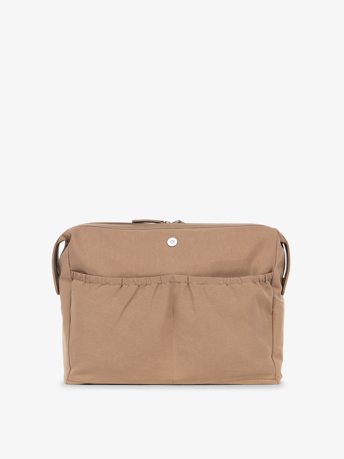CALPAK Haven laptop tote bag with removeable laptop sleeve in taupe brown; ATO2102-TAUPE