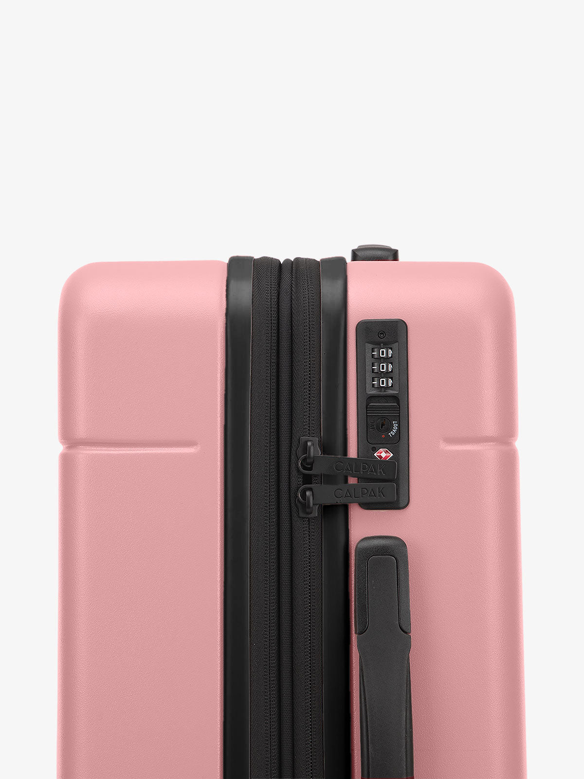 CALPAK Hue medium rolling checked suitcase with TSA locks in mauve pink; LHU1024-MAUVE