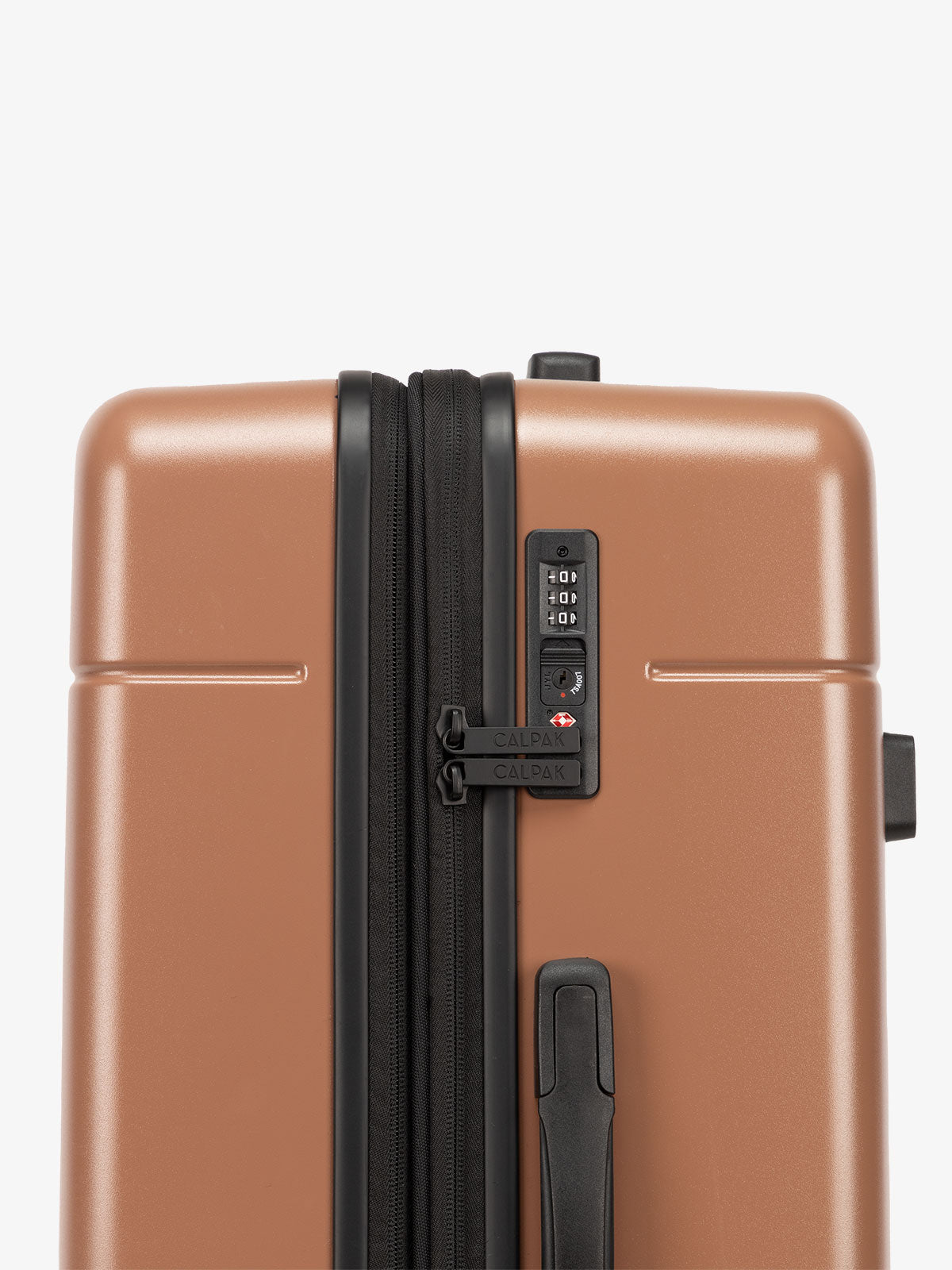 Brown hazel CALPAK medium trunk luggage with TSA accepted lock; LHU1026-HAZEL