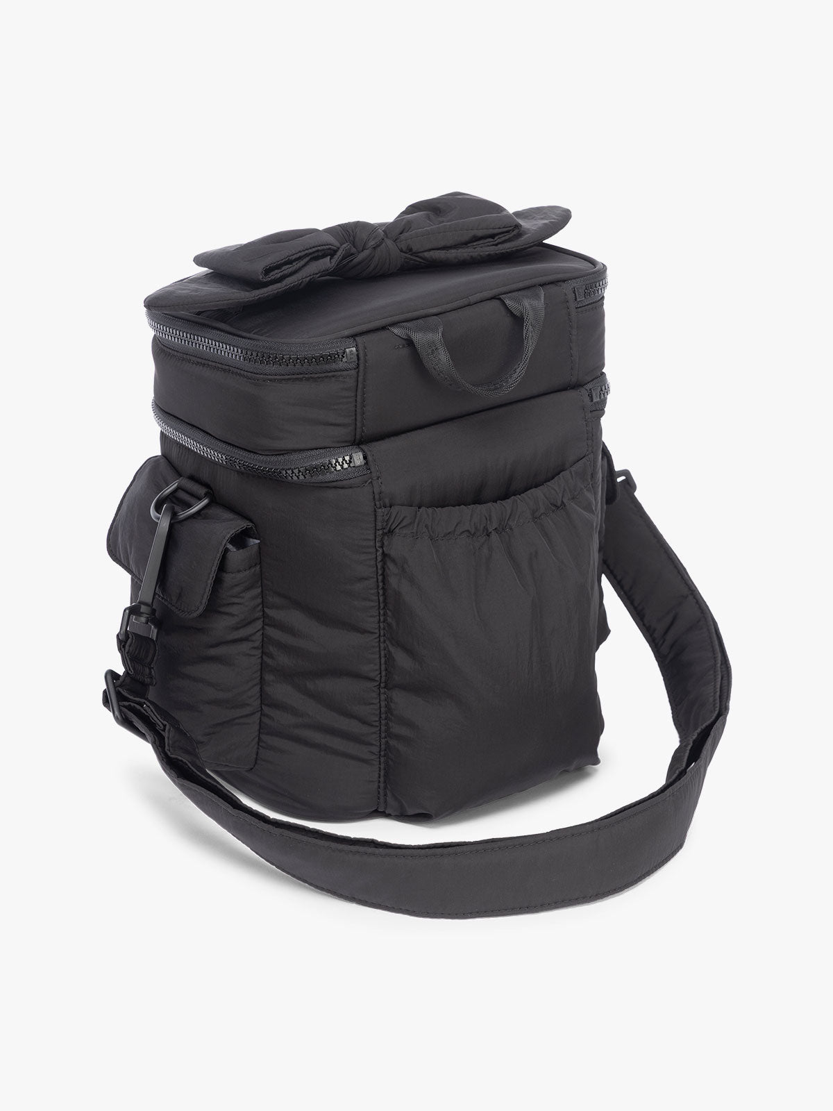 Backside of CALPAK Insulated Baby Bottle Bag in Black; IBB2601-BLACK
