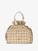 CALPAK womens lunch bag in brown gingham; ALB2001-GINGHAM