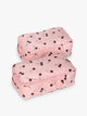 Closed CALPAK Shoe Cubes pink with cherry print; KSB2001-BLOSSOM-CHERRY