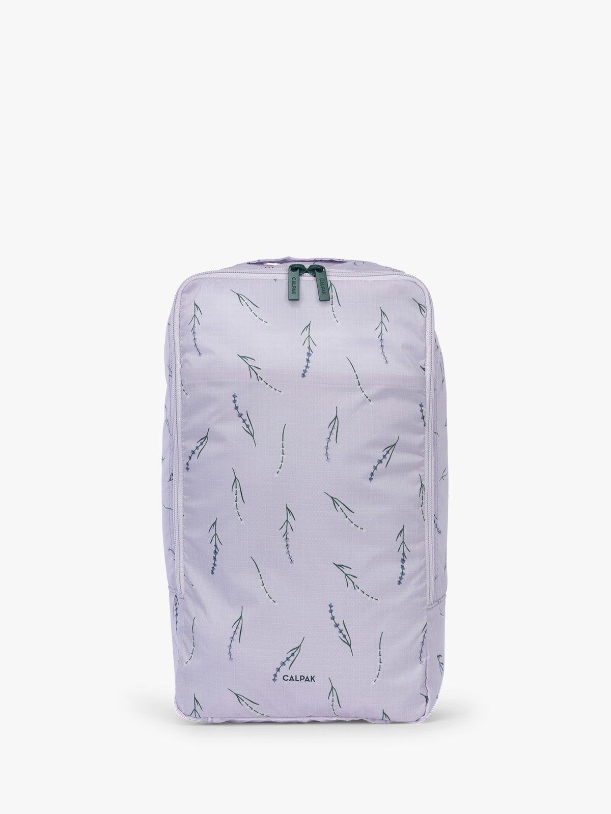 Closeup of CALPAK Shoe Cubes (set of 2) in light purple lavender print in Lavender Bloom; KSB2001-LAVENDER-BLOOM