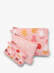 Set of pink and white colorful children's pouches with Miffy and animal patterns for the CALPAK Compakt Zip Pouch Set on a white background; KZB2001-MIFFY-PINK-ZOO-TRIP