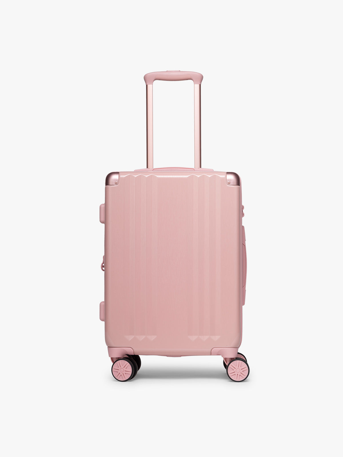 CALPAK 2pc Ambeur Luggage Set featuring the Ambeur Carry-On Luggage in metallic pink Blossom with pink wheels;  LAM2000-BLOSSOM
