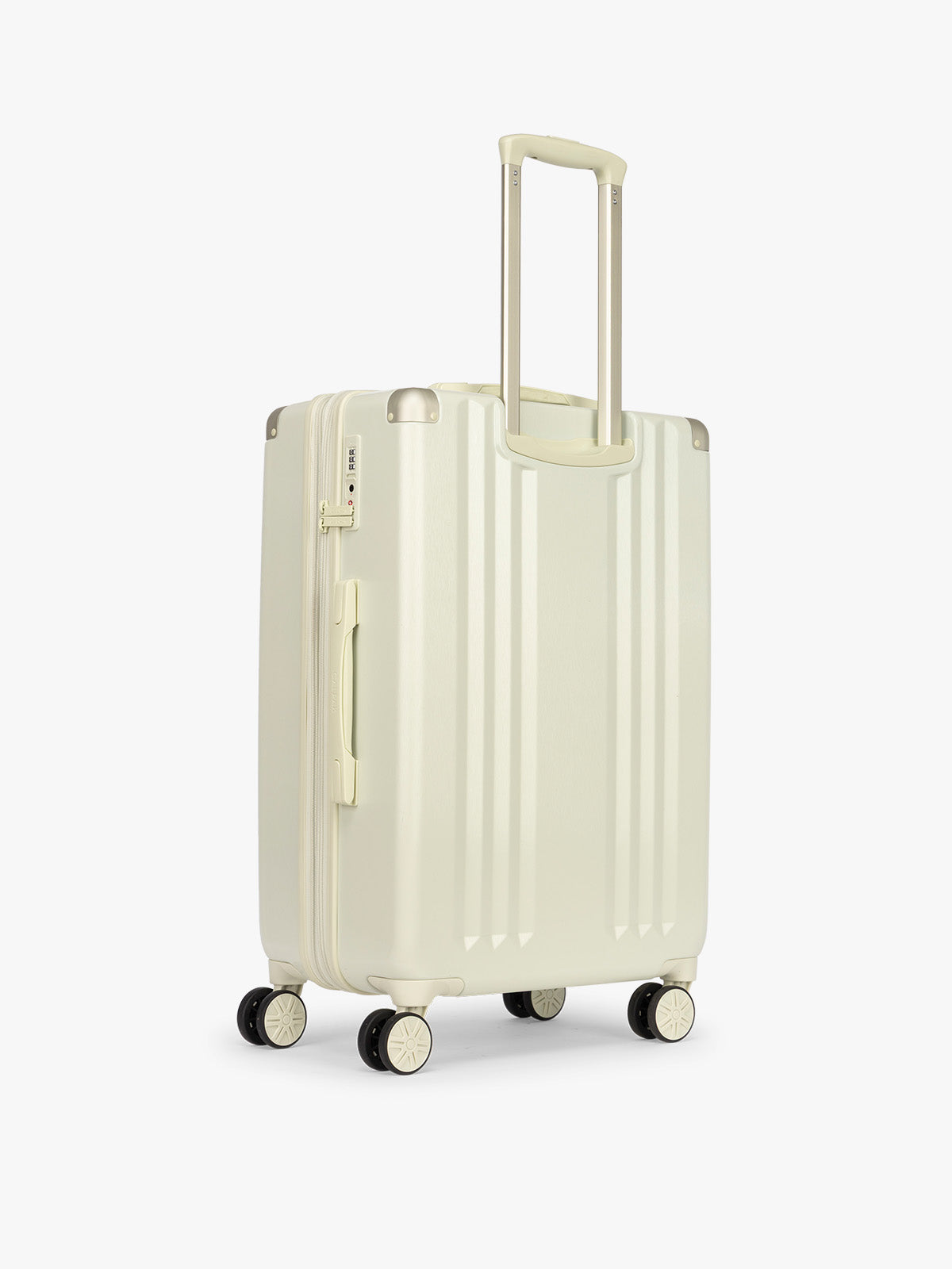 Backside of CALPAK Ambeur Medium Luggage in light green Celadon; LAM1024-CELADON