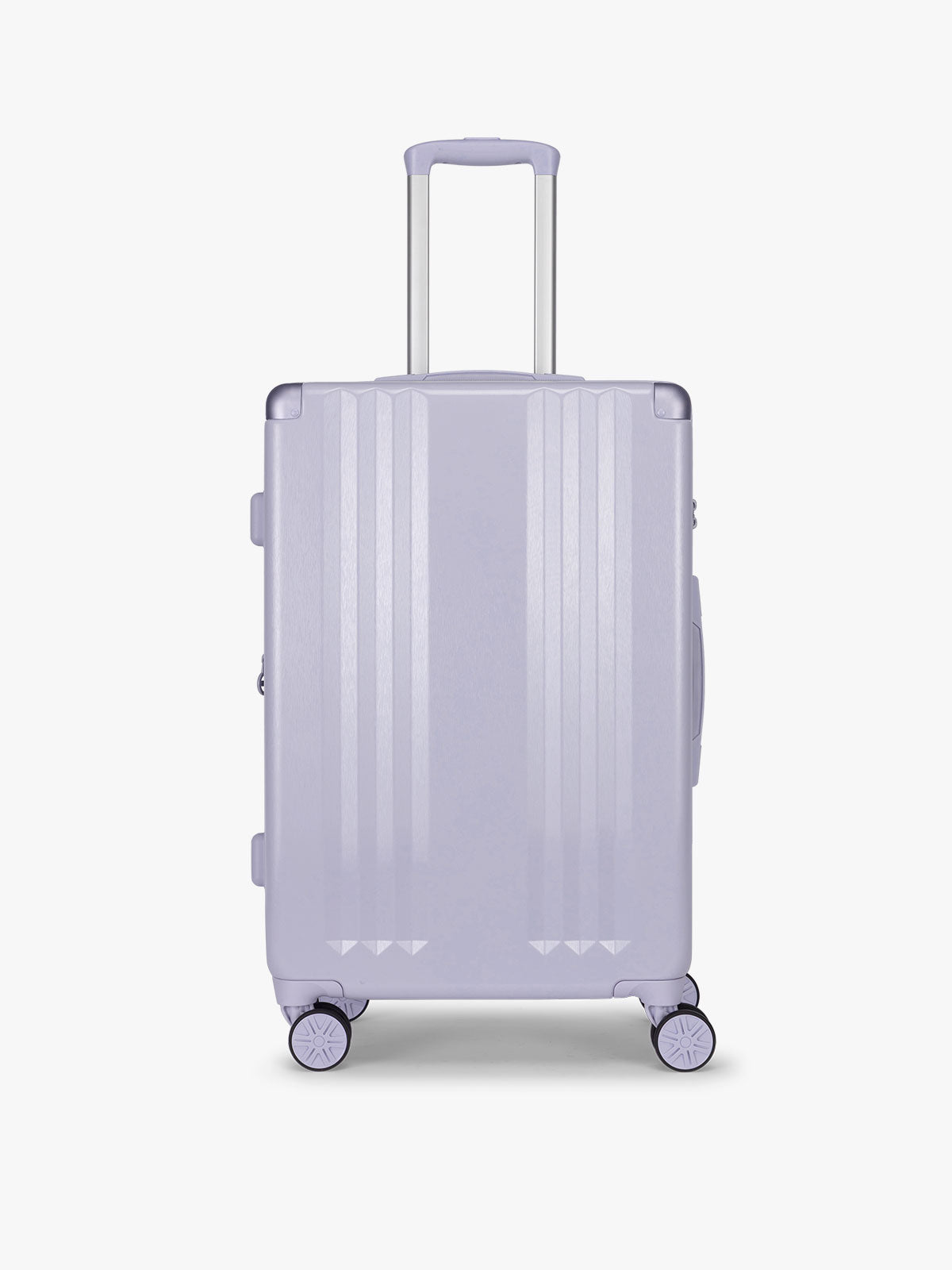 CALPAK Ambeur Medium Luggage in light lavender purple in Sea Glass with handles and spinner wheels on a white background; LAM1024-SEA-GLASS