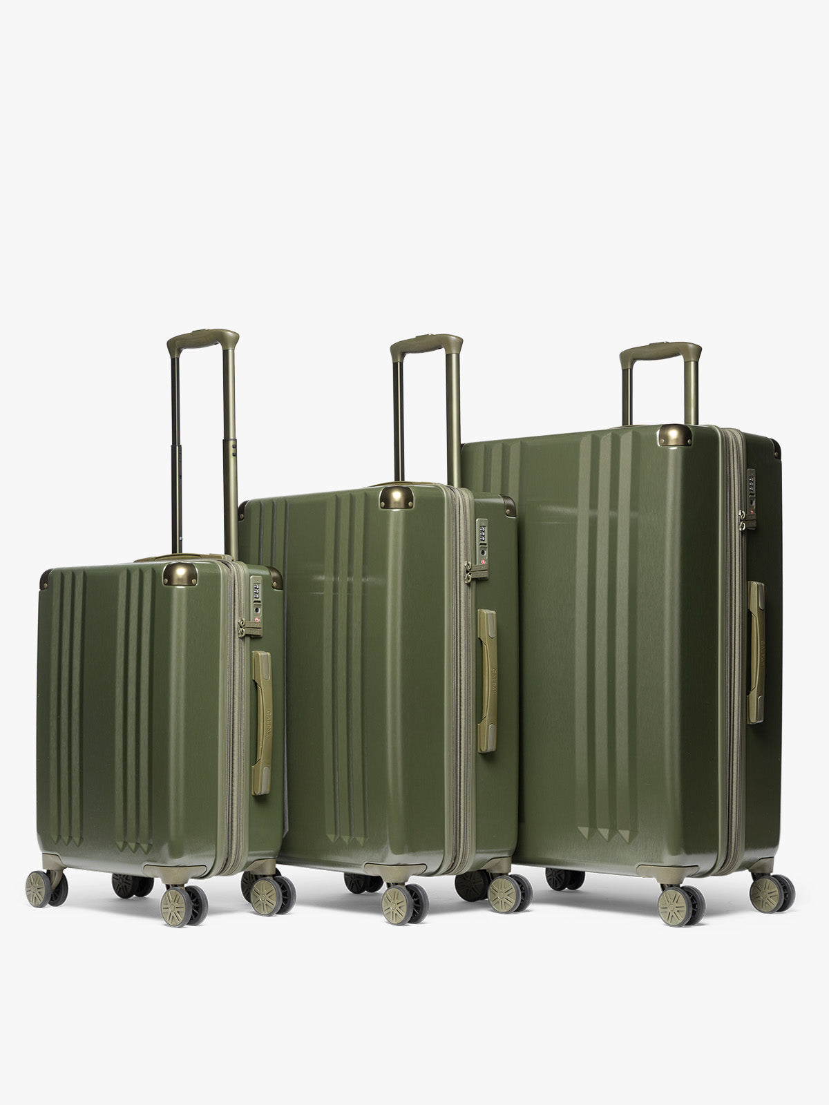 CALPAK Ambeur 3pc dark green Pine Luggage Set; LAM3000-PINE
