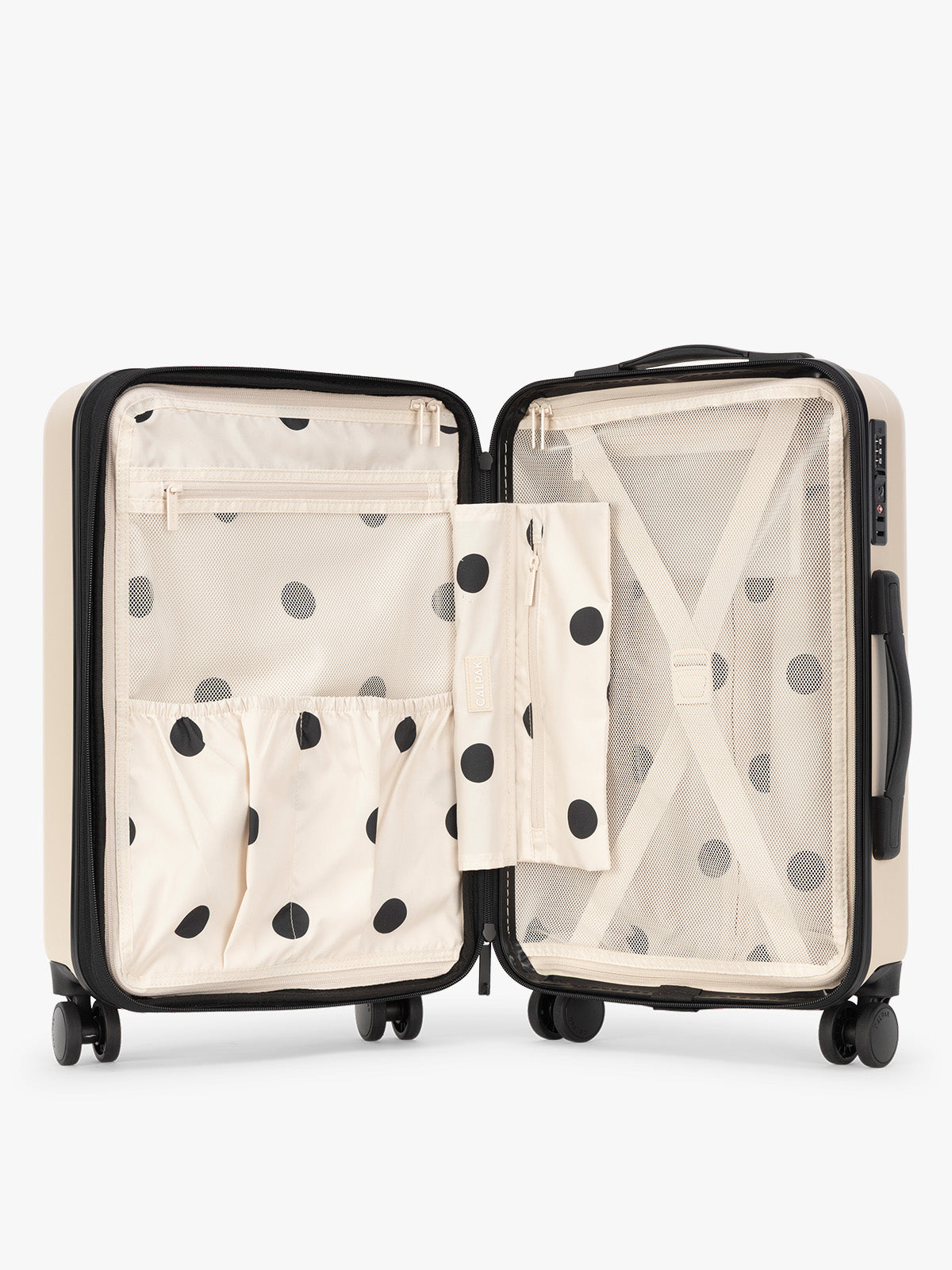 CALPAK Evry Starter Bundle in white and black Polka Dot (interior is polka dot) ; LCO8000-POLKA-DOT