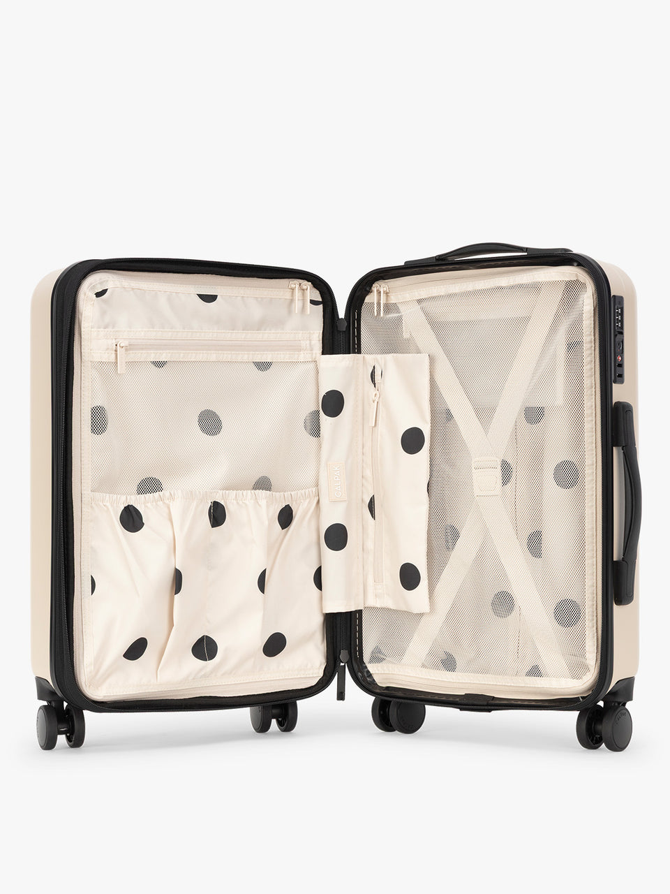 CALPAK Evry Starter Bundle in white and black Polka Dot (interior is polka dot) ; LCO8000-POLKA-DOT