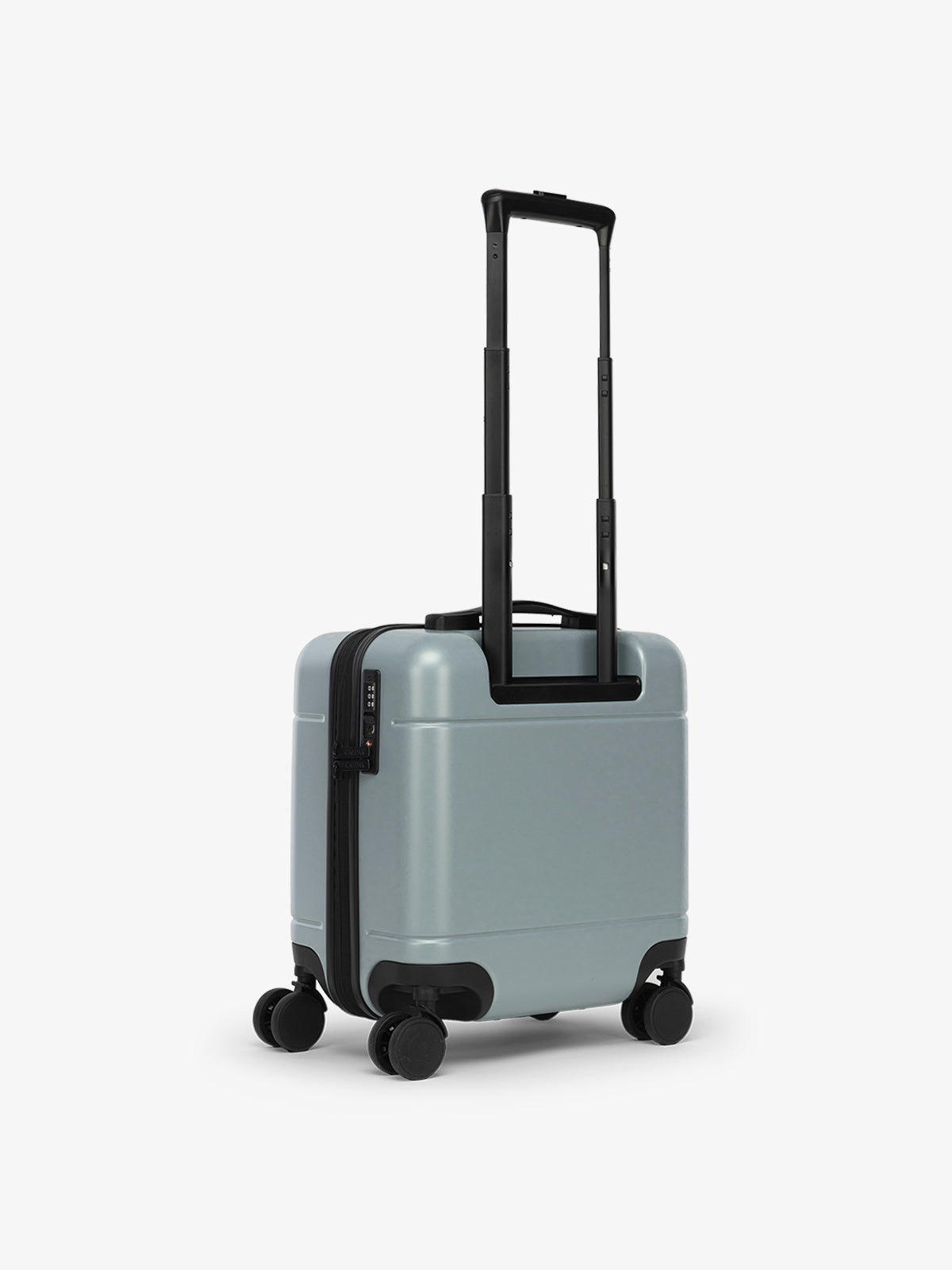 CALPAK Hue Mini Carry-On Luggage in blue Bluebell back view image; LHU1014-BLUEBELL