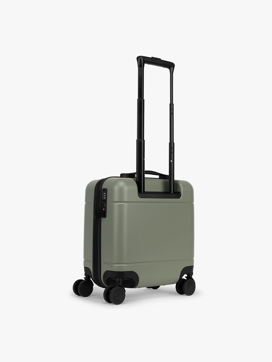 CALPAK Hue Mini Carry On Luggage back view in green Juniper; LHU1014-JUNIPER