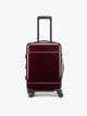 CALPAK Hue Carry On Luggage in Dark Cherry Red on white background; LHU1020-NP-GLAZED-DARK-CHERRY