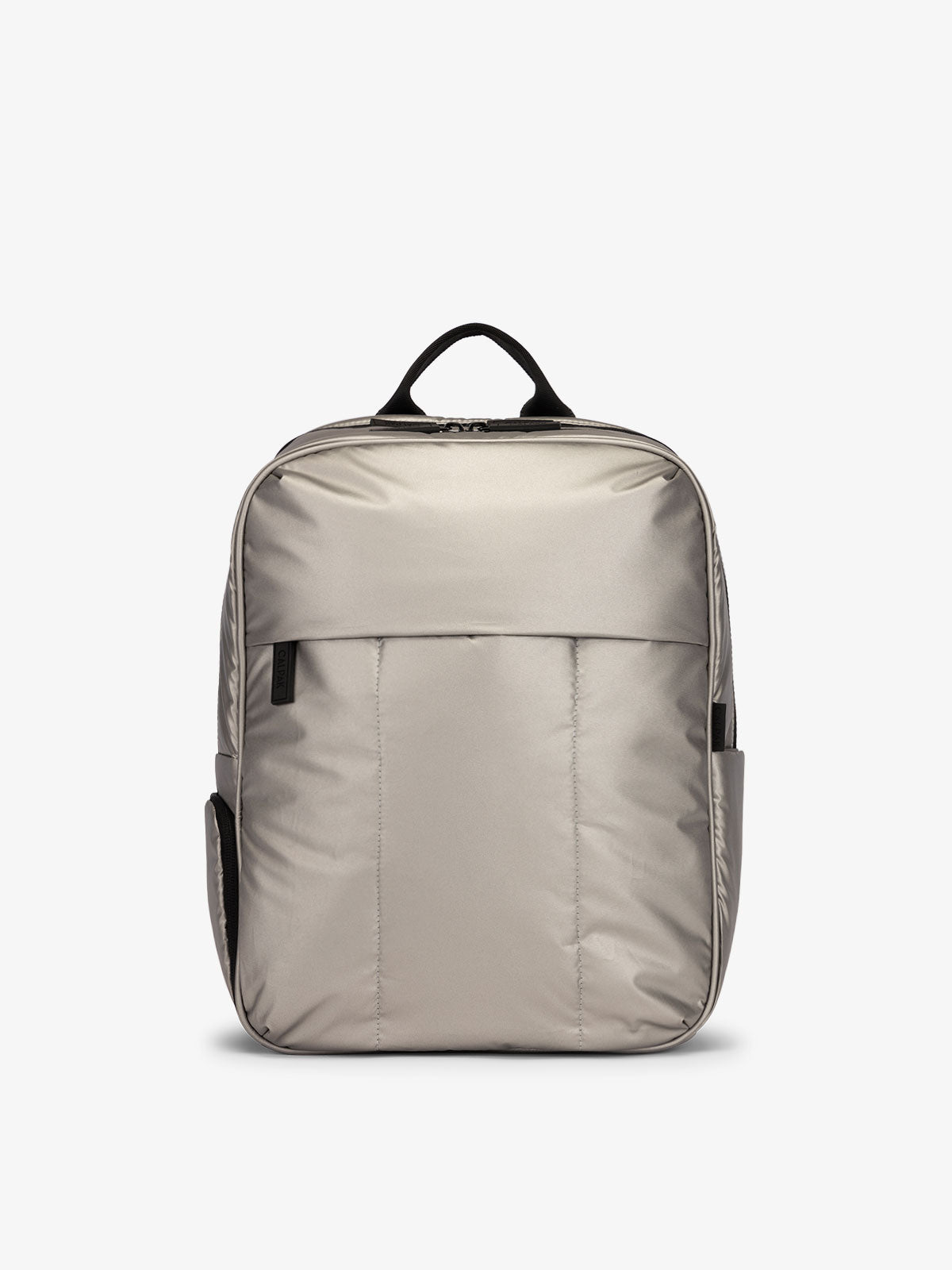 CALPAK Luka Laptop Backpack for school in metallic silver; BPL2001-GUNMETAL