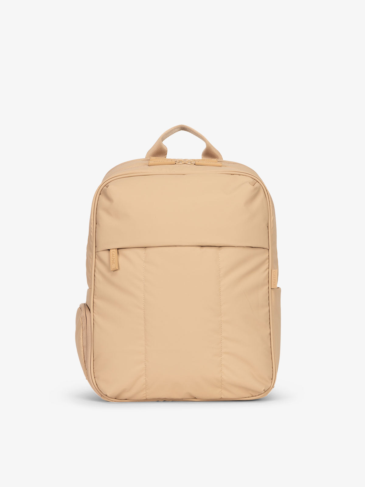 CALPAK Luka Laptop Backpack for school in light brown latte; BPL2001-LATTE