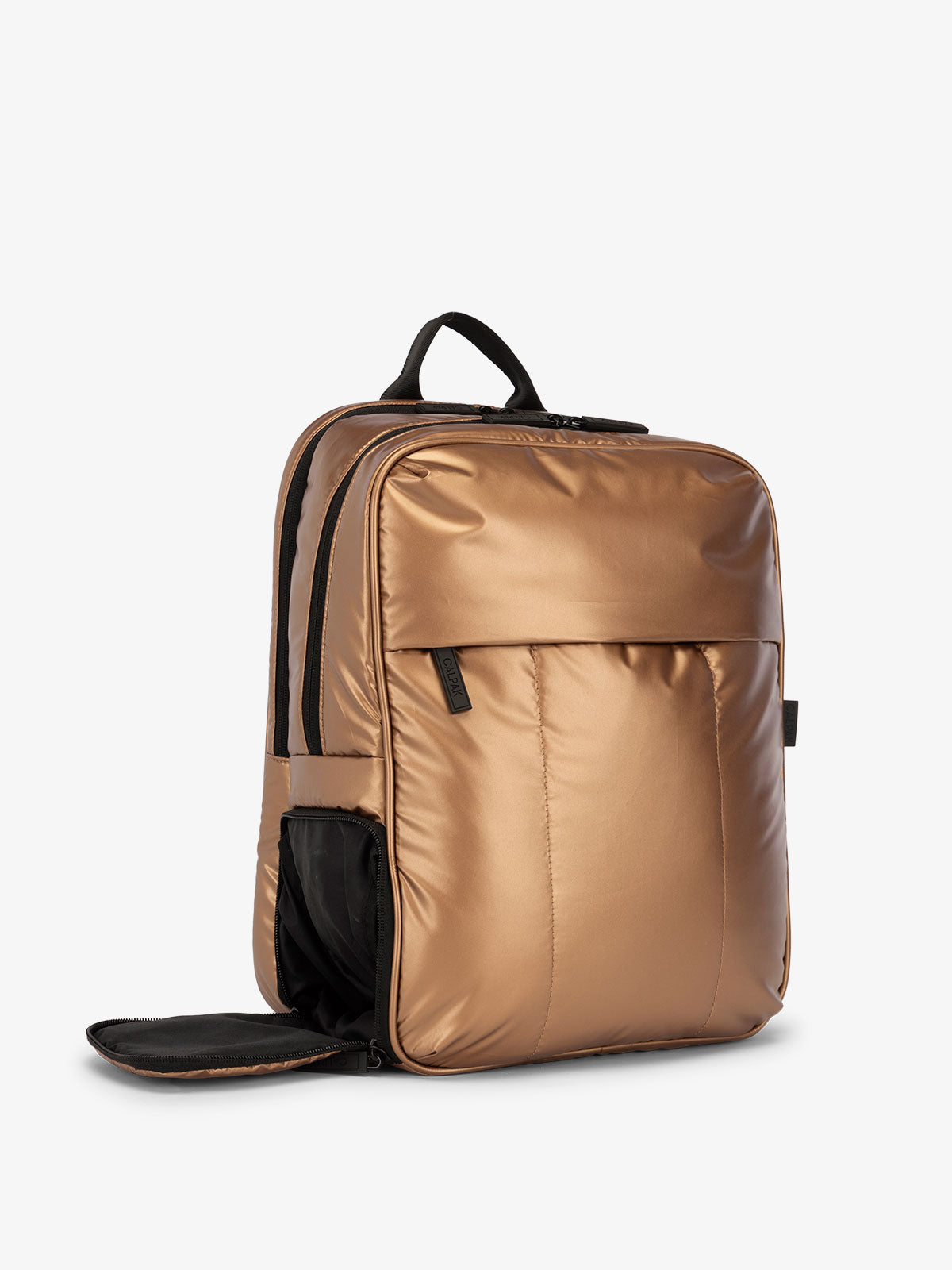 CALPAK Luka Laptop travel Backpack with shoe compartment in copper; BPL2001-COPPER