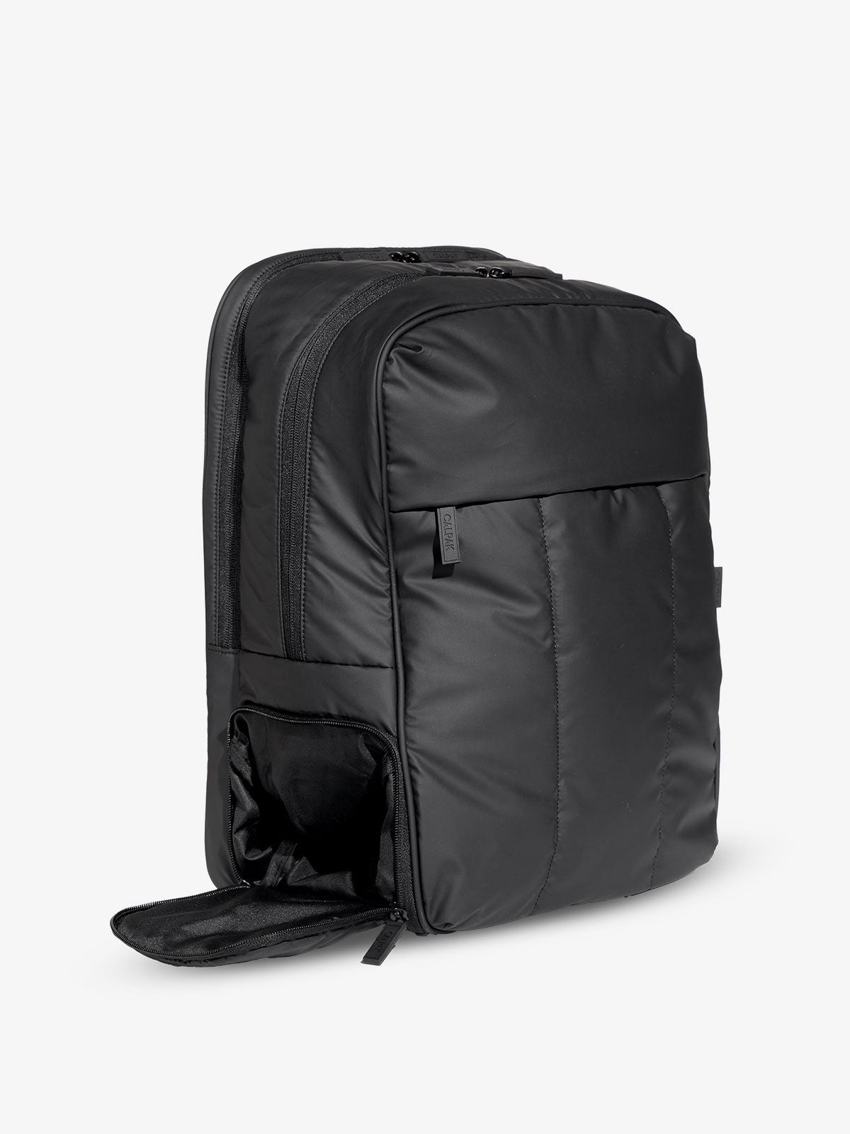 Luka 17 inch Laptop Backpack with shoe compartment in matte black; BPX2301-MATTE-BLACK