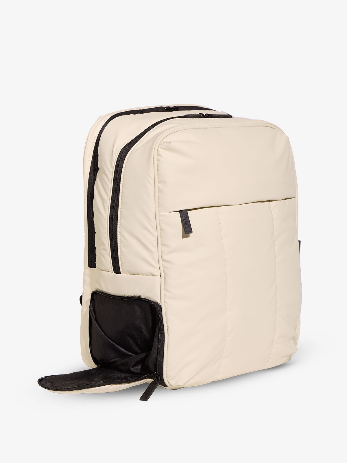 Luka 17 inch Laptop Backpack with shoe compartment in beige oatmeal; BPX2301-OATMEAL