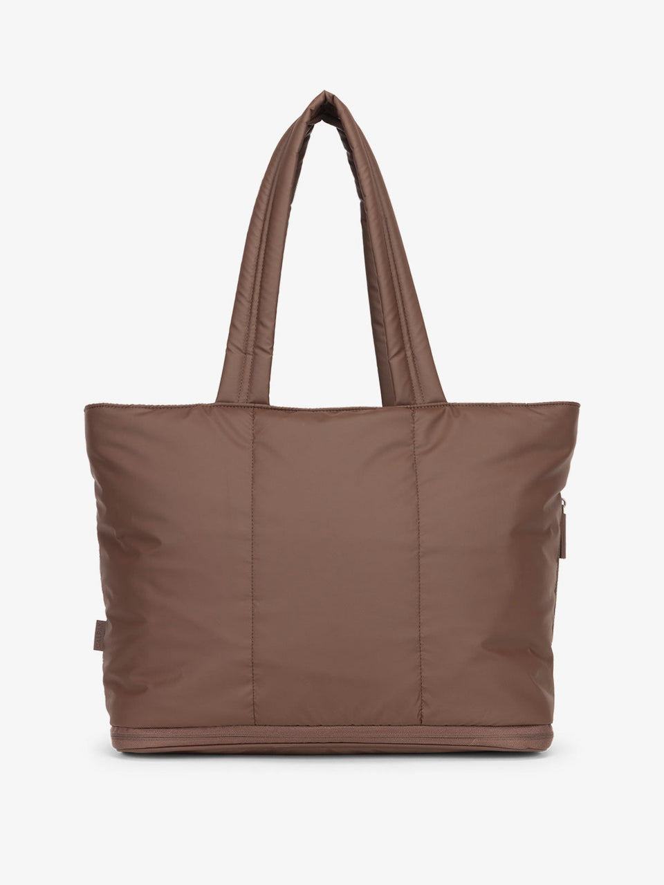 CALPAK Luka expandable tote bag with laptop compartment and padded straps in walnut; ALT2201-WALNUT