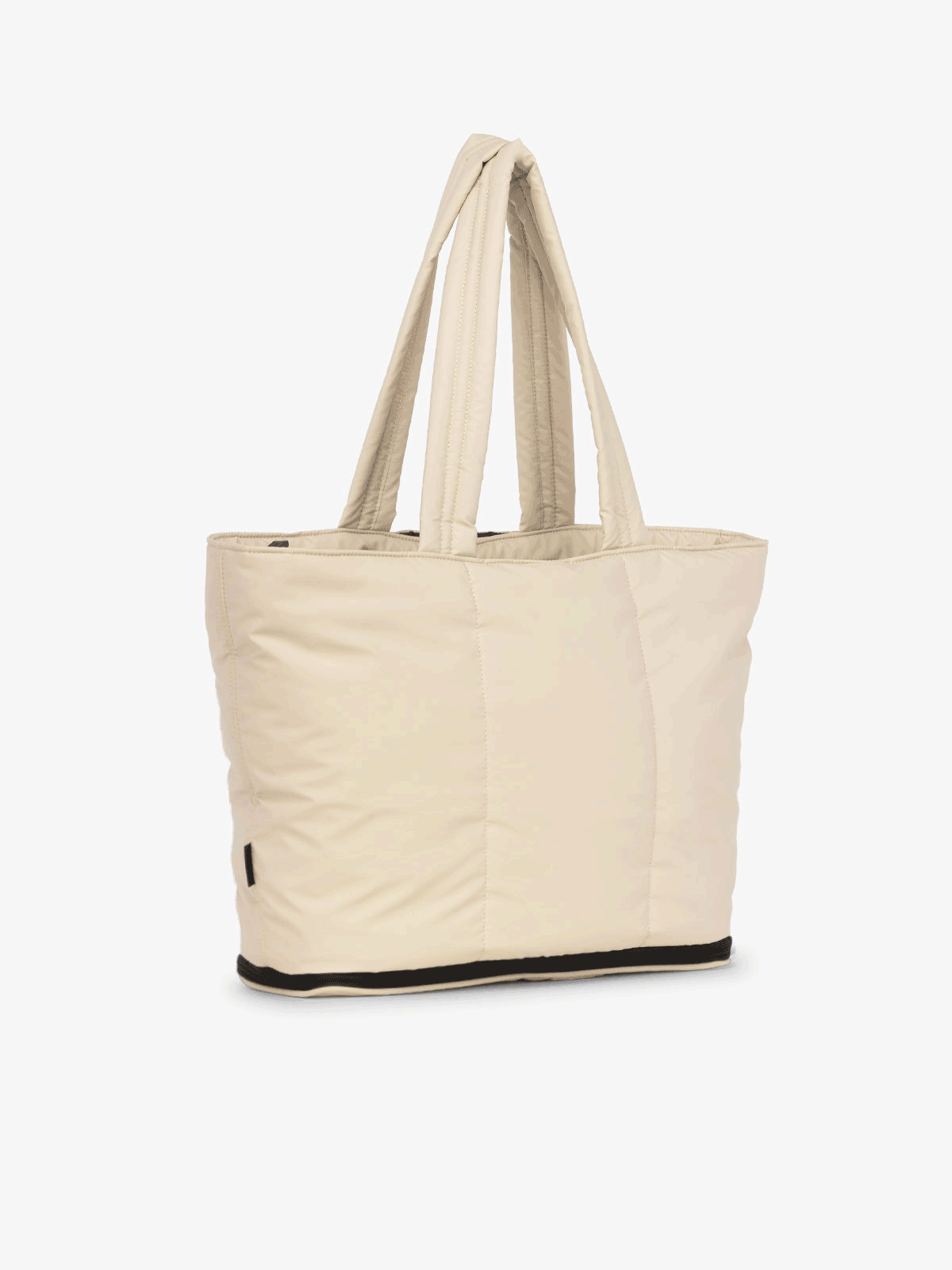 CALPAK Luka expandable laptop tote in oatmeal; ALT2201-OATMEAL