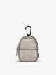 CALPAK Luka key pouch with carabiner clip in silver; AMB2201-GUNMETAL