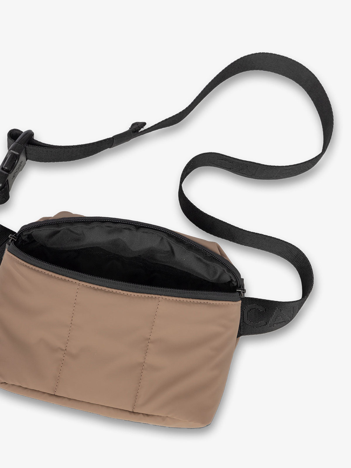 CALPAK Luka small travel waist Bag with multiple pockets in brown; BBM2201-CHOCOLATE
