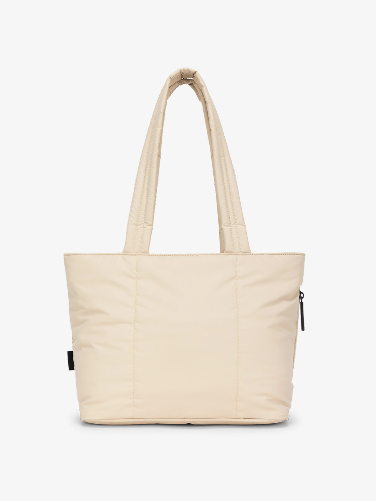 CALPAK Luka Mini Tote with soft, puffy exterior in oatmeal; ALM2401-OATMEAL