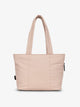 CALPAK Luka Mini Tote with soft, puffy exterior in rose quartz; ALM2401-ROSE-QUARTZ