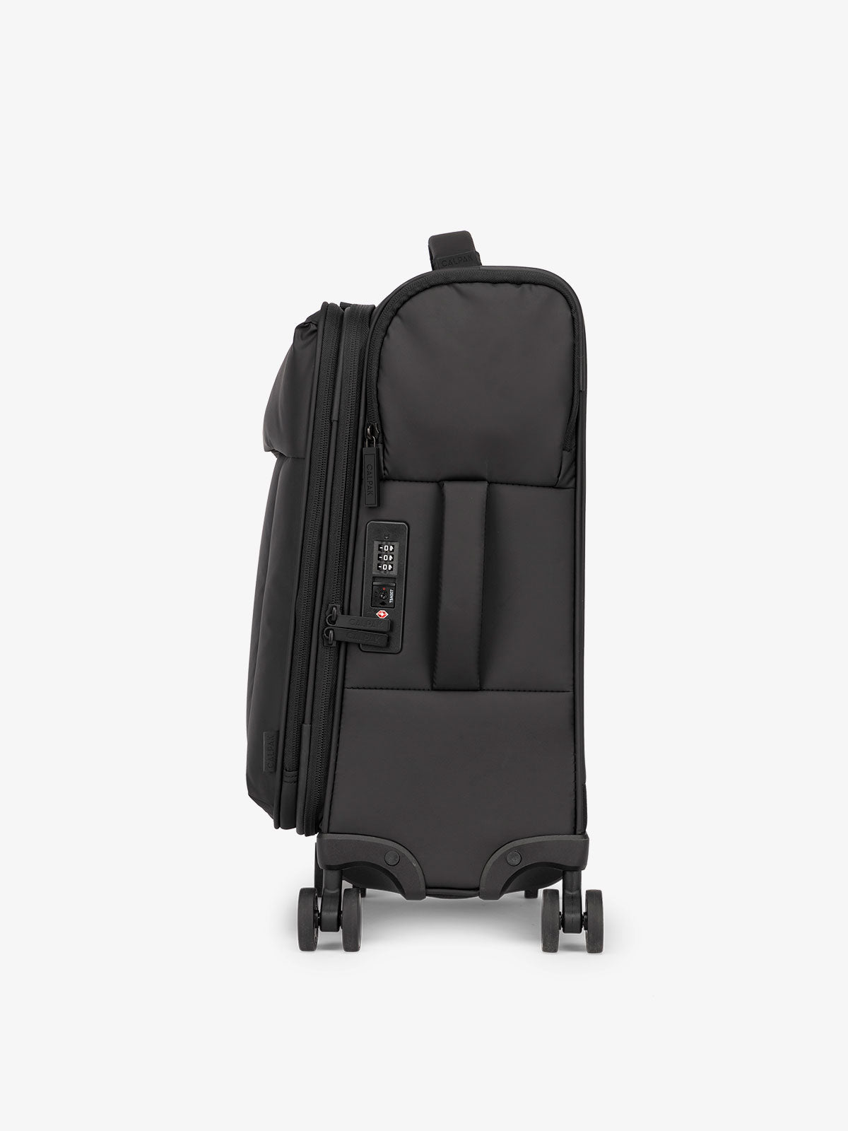 CALPAK Luka soft case carry on luggage with TSA approved lock and 360 spinner wheels in black; LSM1020-MATTE-BLACK
