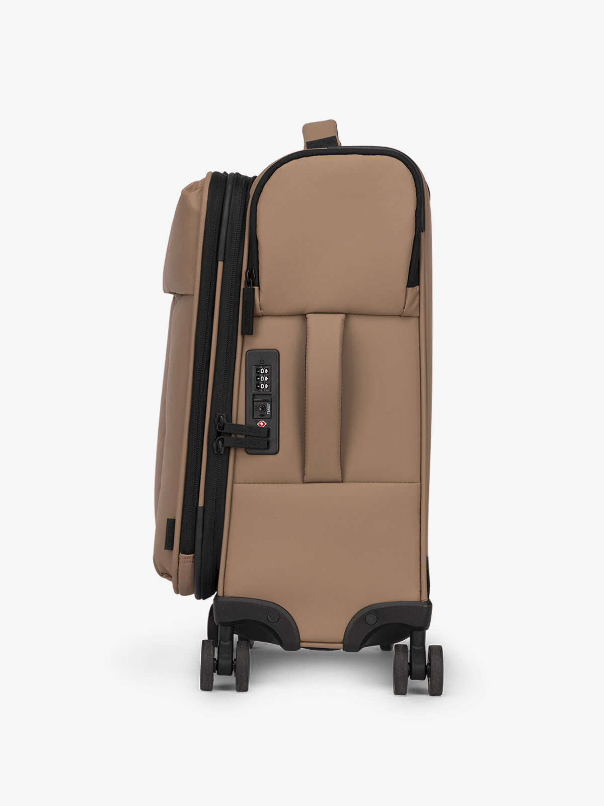 CALPAK Luka soft case carry on luggage with TSA approved lock and 360 spinner wheels in brown; LSM1020-CHOCOLATE